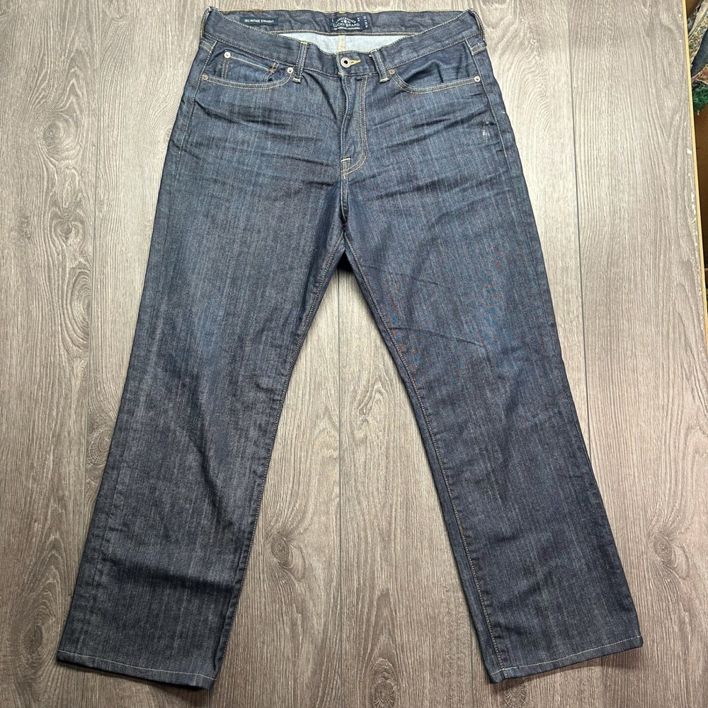 Lucky Brand 361 Vintage Straight Jeans Mens 34x32 Dark Wash Indigo Denim